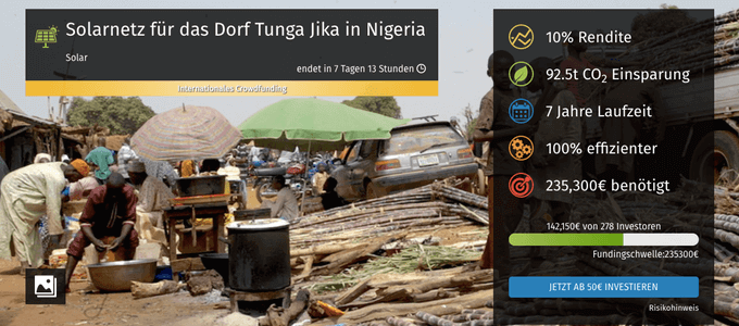 Solarnetz für das Dorf Tunga Jika in Nigeria (bettervest)