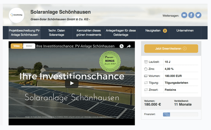 Solaranlage Schönhausen (GreenVesting)