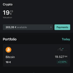 Übersicht über Krypto-Währungen in der App