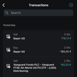 Transaktionsübersicht in der App